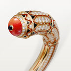 Bracelet Géometrie & Contrastes, corail, pavé