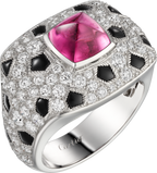 Bague Panthère de Cartier, rubellite taille pain de sucre, petit modèle, pavée