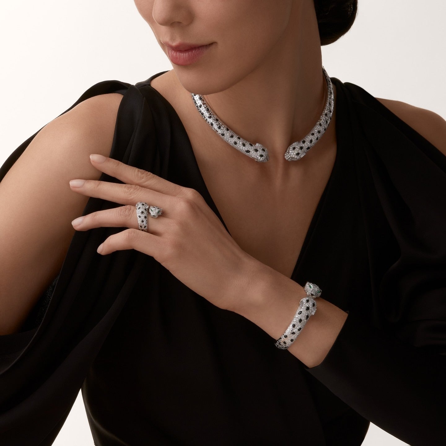 Bracelet Panthère de Cartier, articulé, pavé