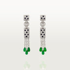 Boucles d'oreilles Panthère de Cartier, émeraude, pavées