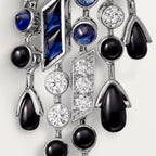 Boucles d'oreilles Panthère de Cartier, saphir, grand modèle, pavées