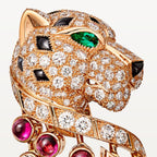 Boucles d'oreilles Panthère de Cartier, rubellite, grand modèle, pavées