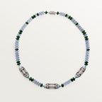 Collier Géometrie & Contrastes, calcédoine, pavé