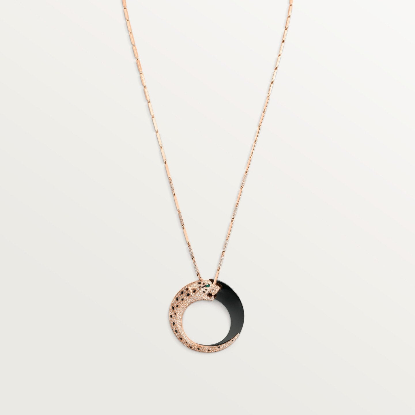 Collier Panthère de Cartier, céramique noire, pavé