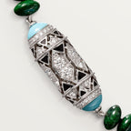 Collier Géometrie & Contrastes, calcédoine, pavé