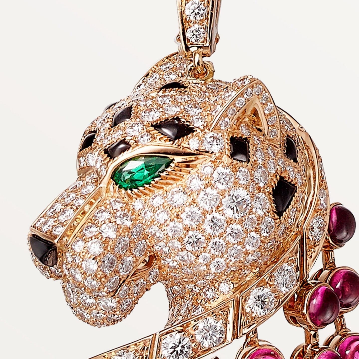 Sautoir Panthère de Cartier, rubellite, grand modèle, pavé