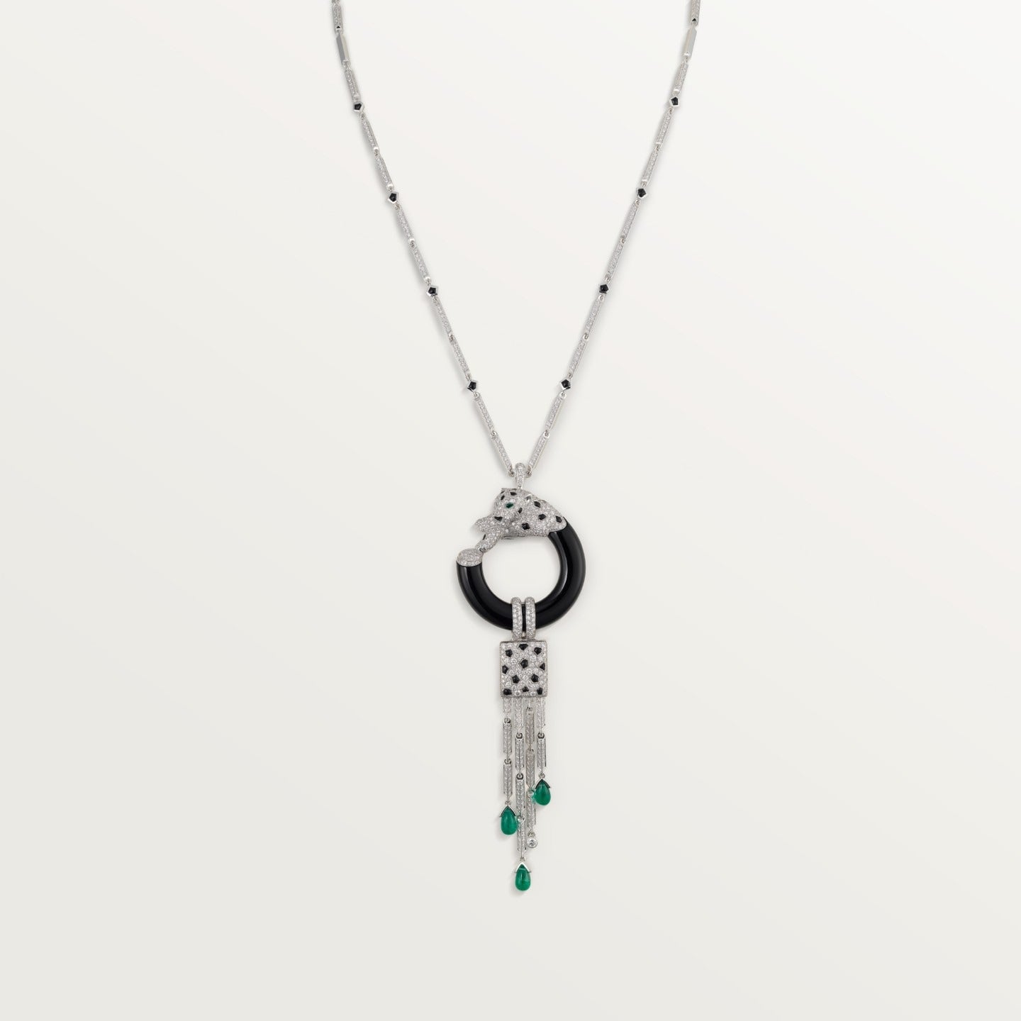 Collier Panthère de Cartier, émeraude, pavé