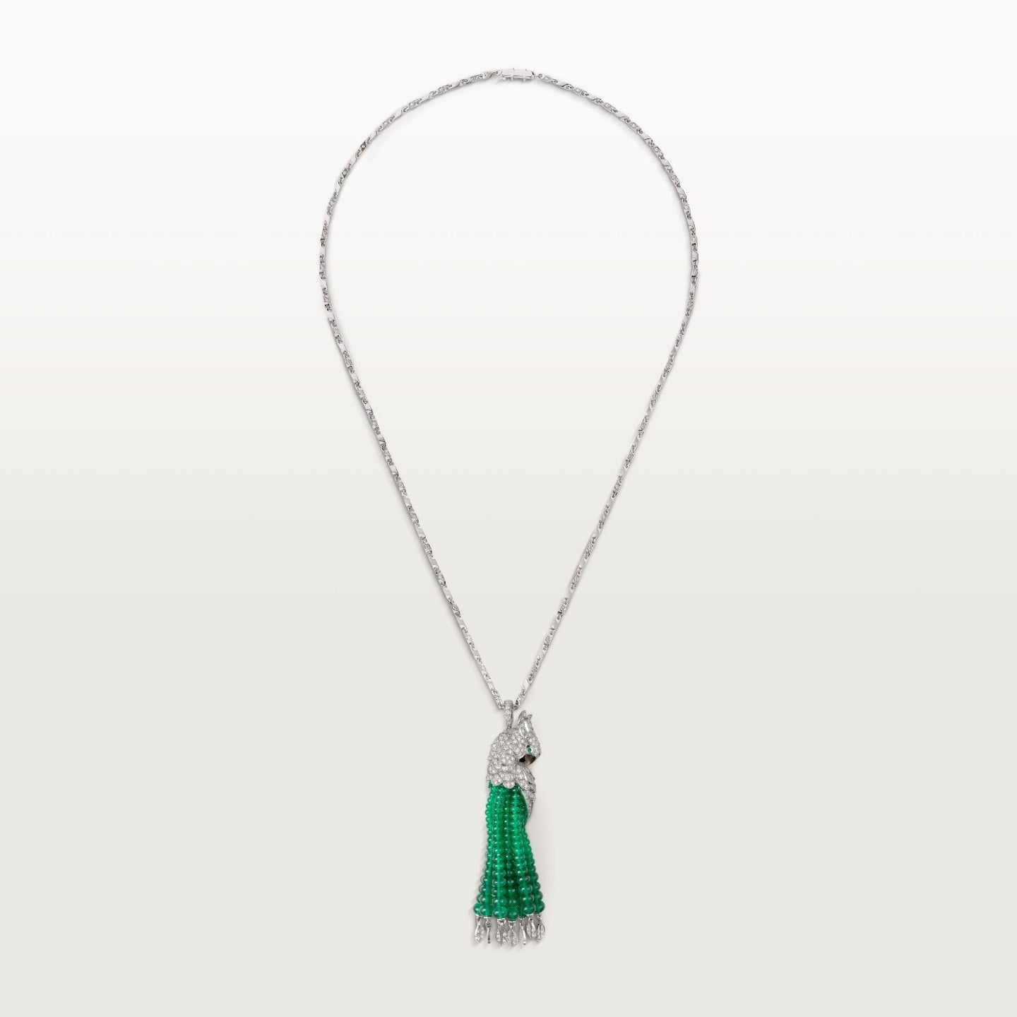 Collier Faune et Flore de Cartier, boules émeraude, pavé