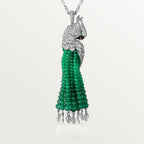 Collier Faune et Flore de Cartier, boules émeraude, pavé