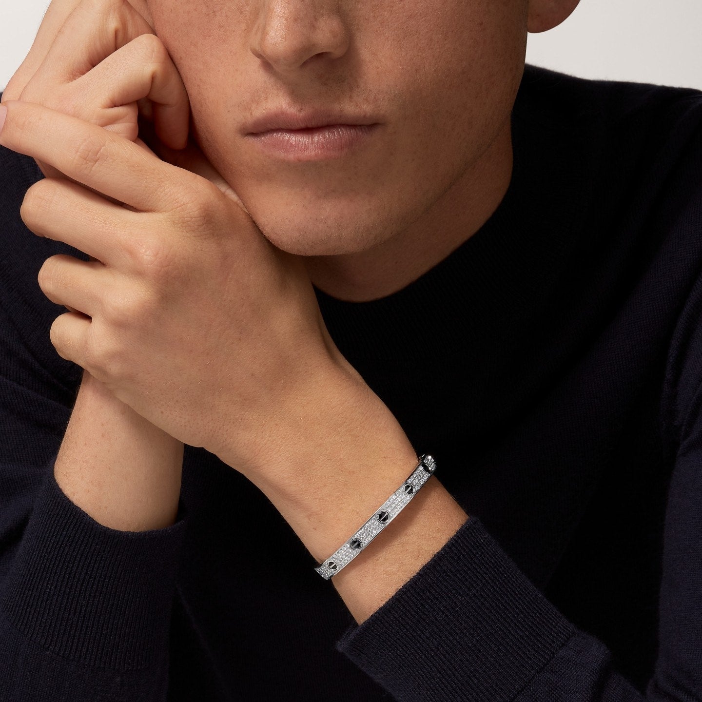 Bracelet LOVE, modèle classique, pavé, céramique