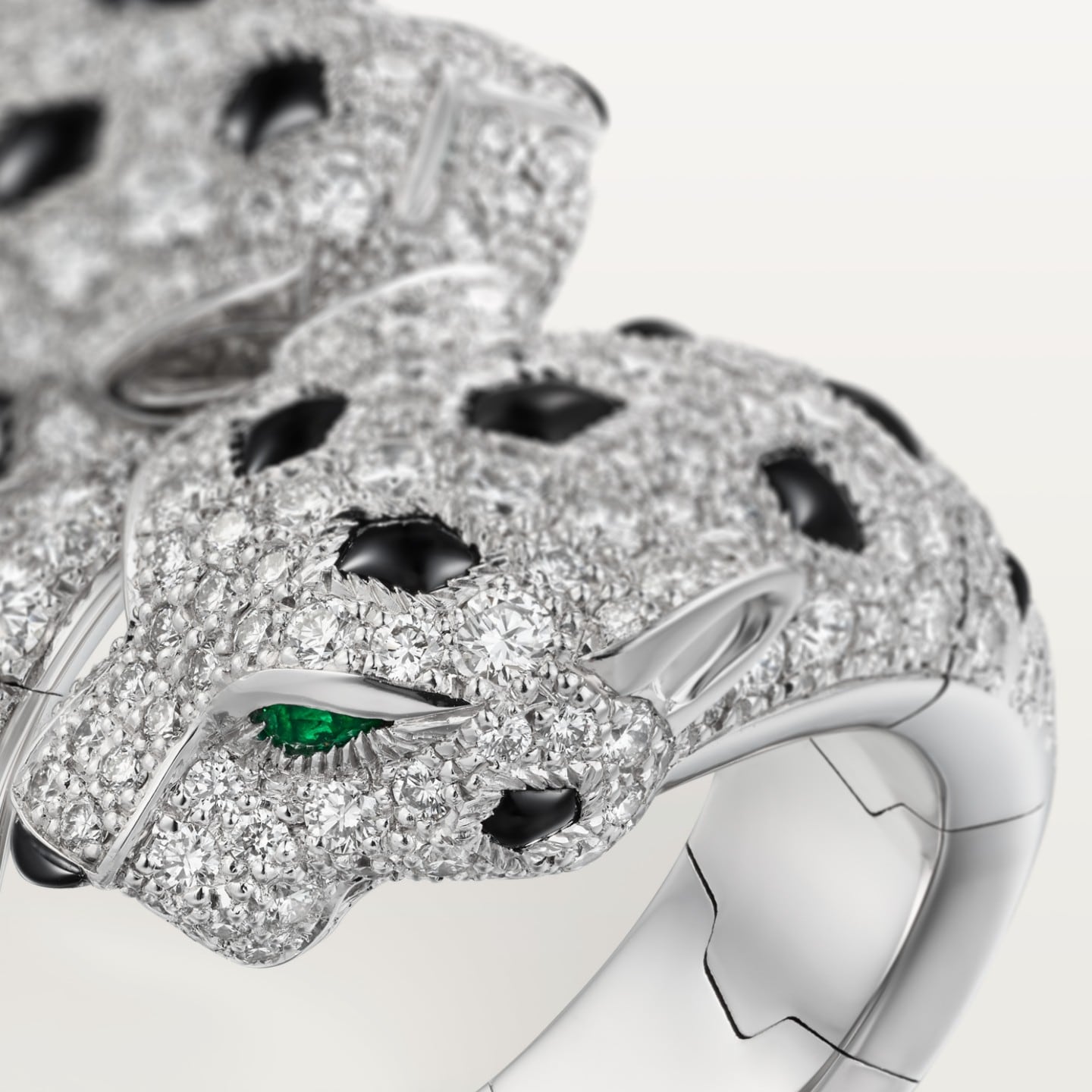 Bague Panthère de Cartier, articulée, pavée