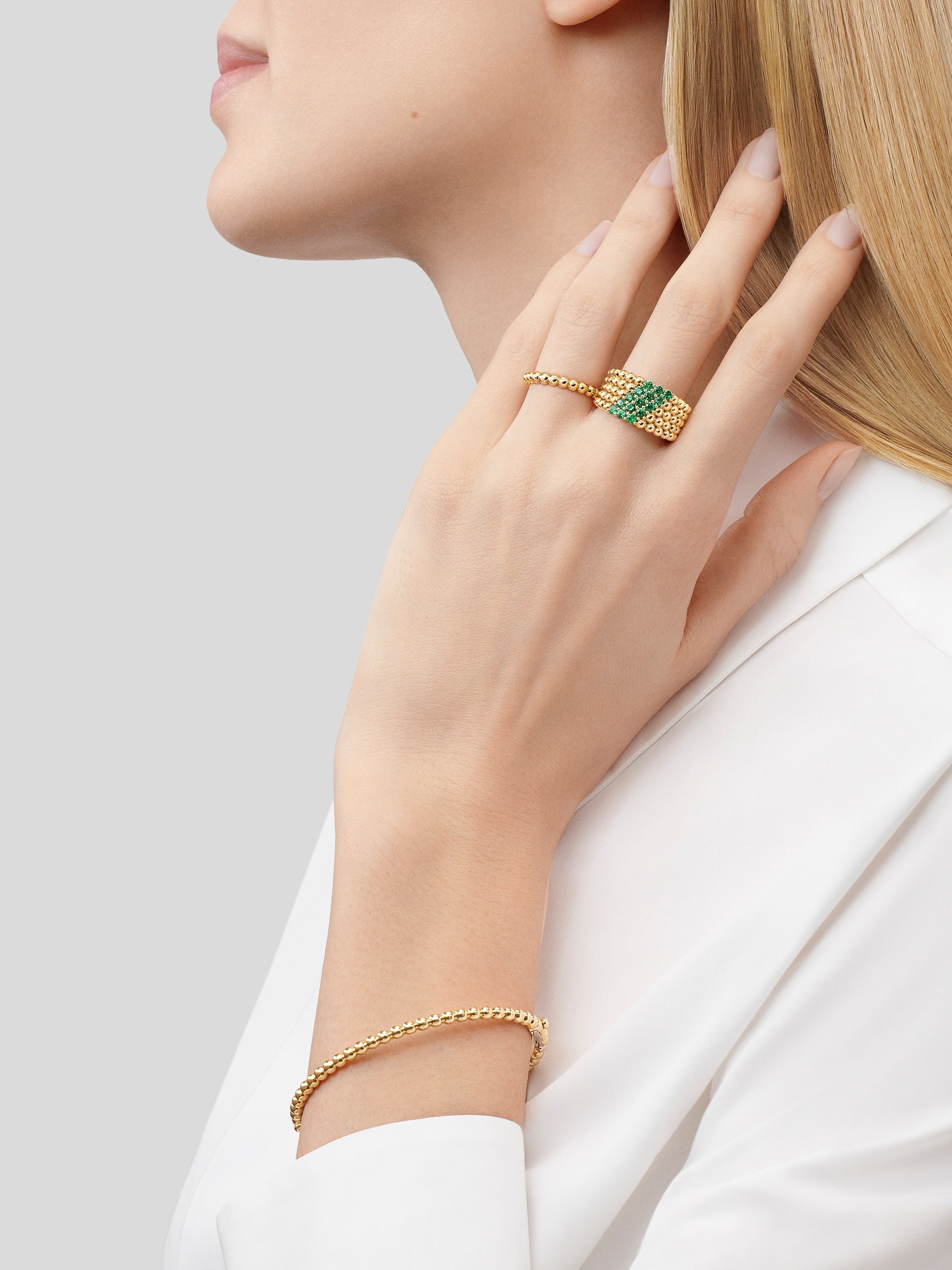Bague Perlée couleurs, 5 rangs