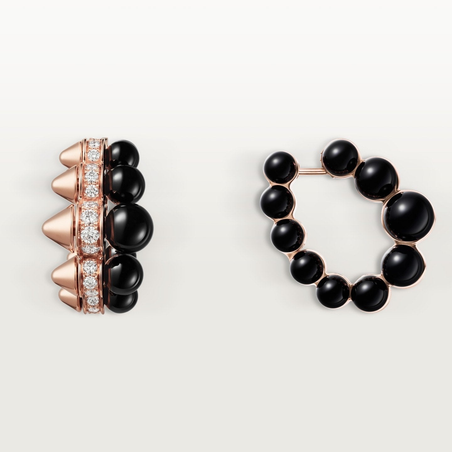 Créoles Clash de Cartier, onyx , modèle extra-large, diamants