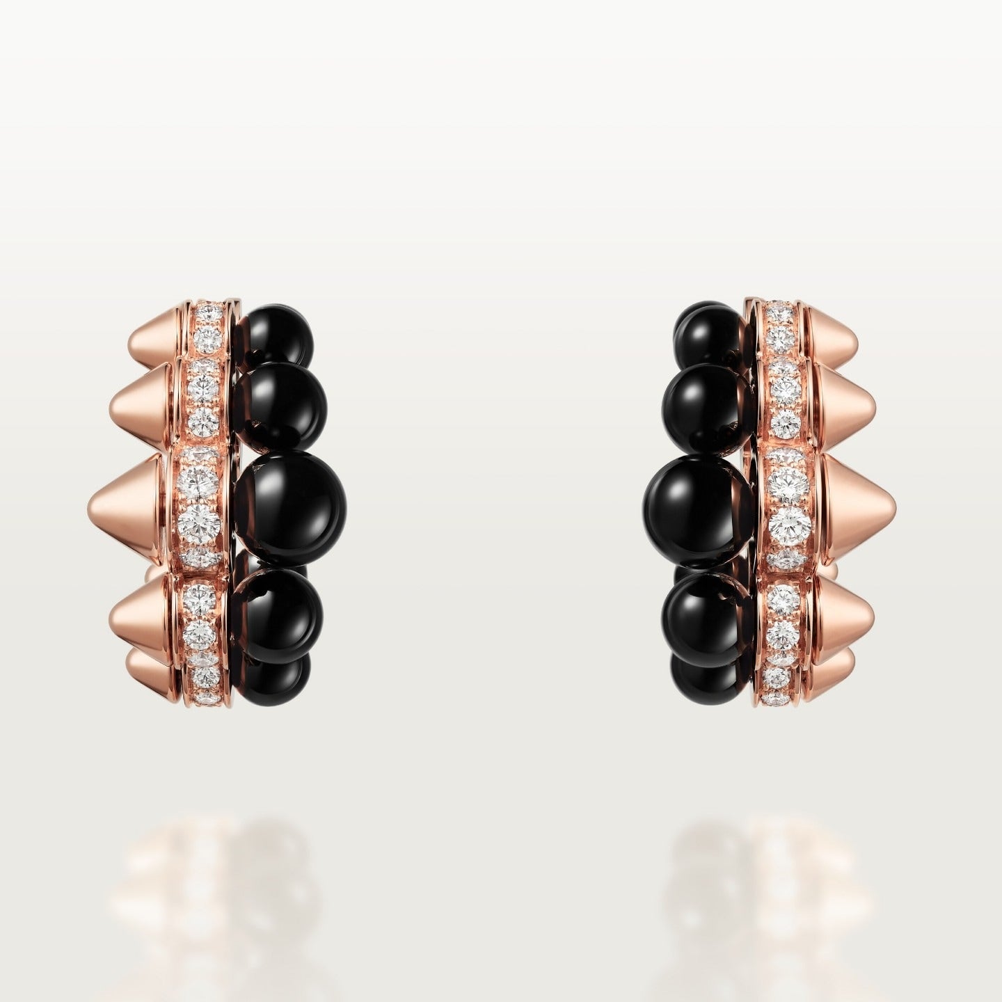 Créoles Clash de Cartier, onyx , modèle extra-large, diamants