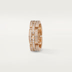 Bague Maillon Panthère, trois rangs, pavée