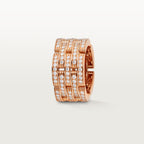 Bague Maillon Panthère, cinq rangs, pavée