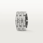 Bague Maillon Panthère, cinq rangs, pavée