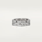 Bague Maillon Panthère, trois rangs, pavée