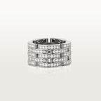 Bague Maillon Panthère, cinq rangs, pavée