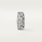 Bague Maillon Panthère, trois rangs, pavée