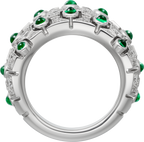 Bague Le Voyage Recommencé, émeraude, pavée