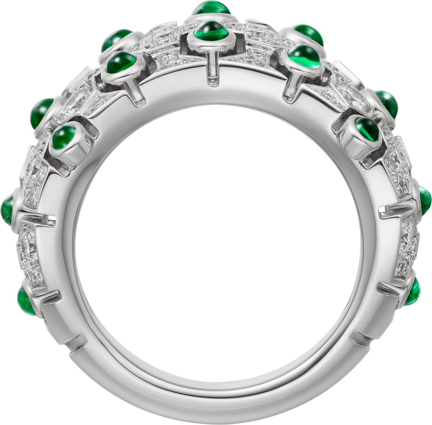 Bague Le Voyage Recommencé, émeraude, pavée