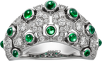 Bague Le Voyage Recommencé, émeraude, pavée