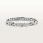 Bracelet Maillon Panthère, trois rangs, pavé