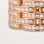 Bague Maillon Panthère, cinq rangs, pavée