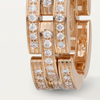 Bague Maillon Panthère, trois rangs, pavée