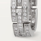 Bague Maillon Panthère, trois rangs, pavée