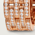 Bague Maillon Panthère, cinq rangs, pavée