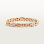 Bracelet Maillon Panthère, trois rangs, pavé