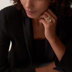 Bague Grain de Café, diamants