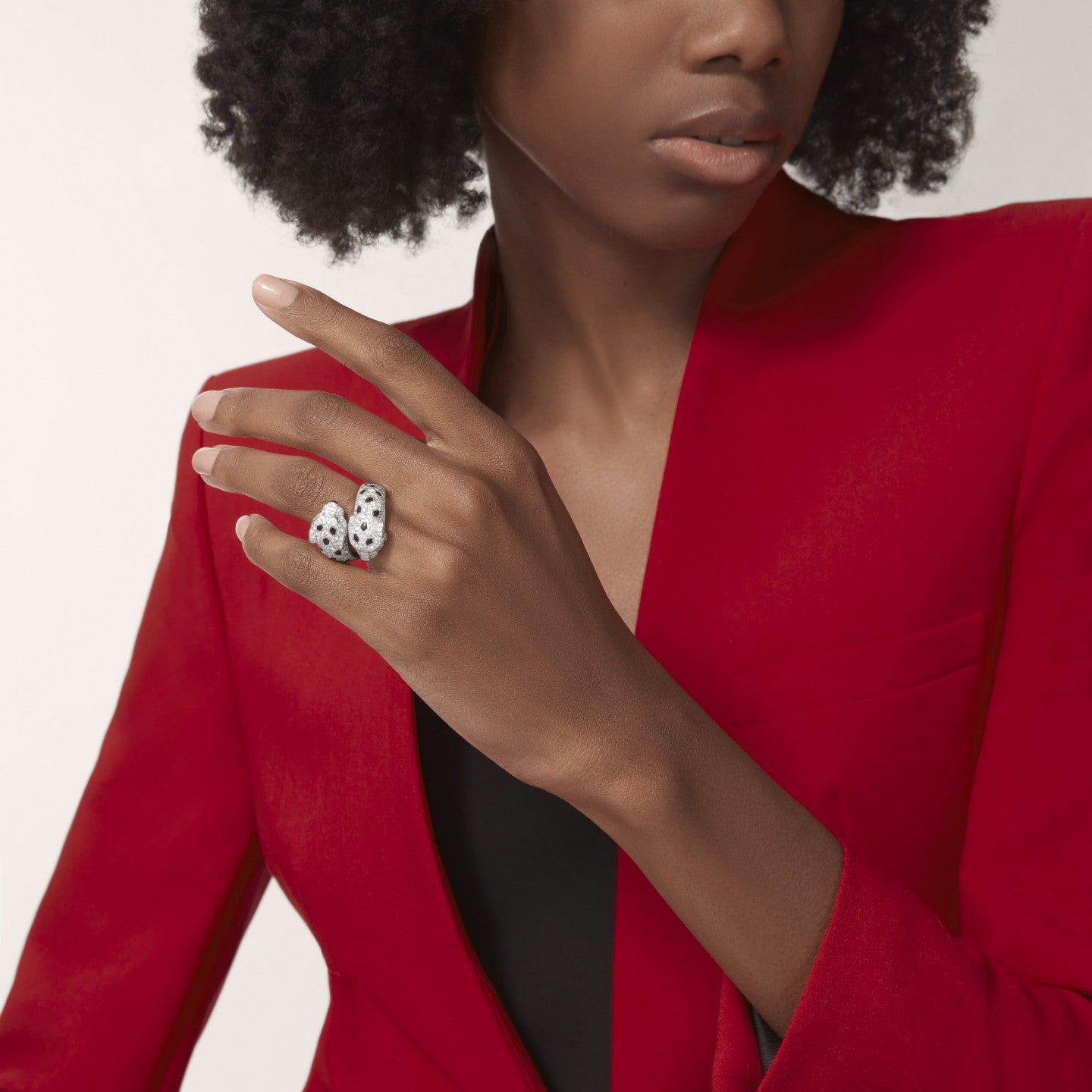 Bague Panthère de Cartier, articulée, pavée