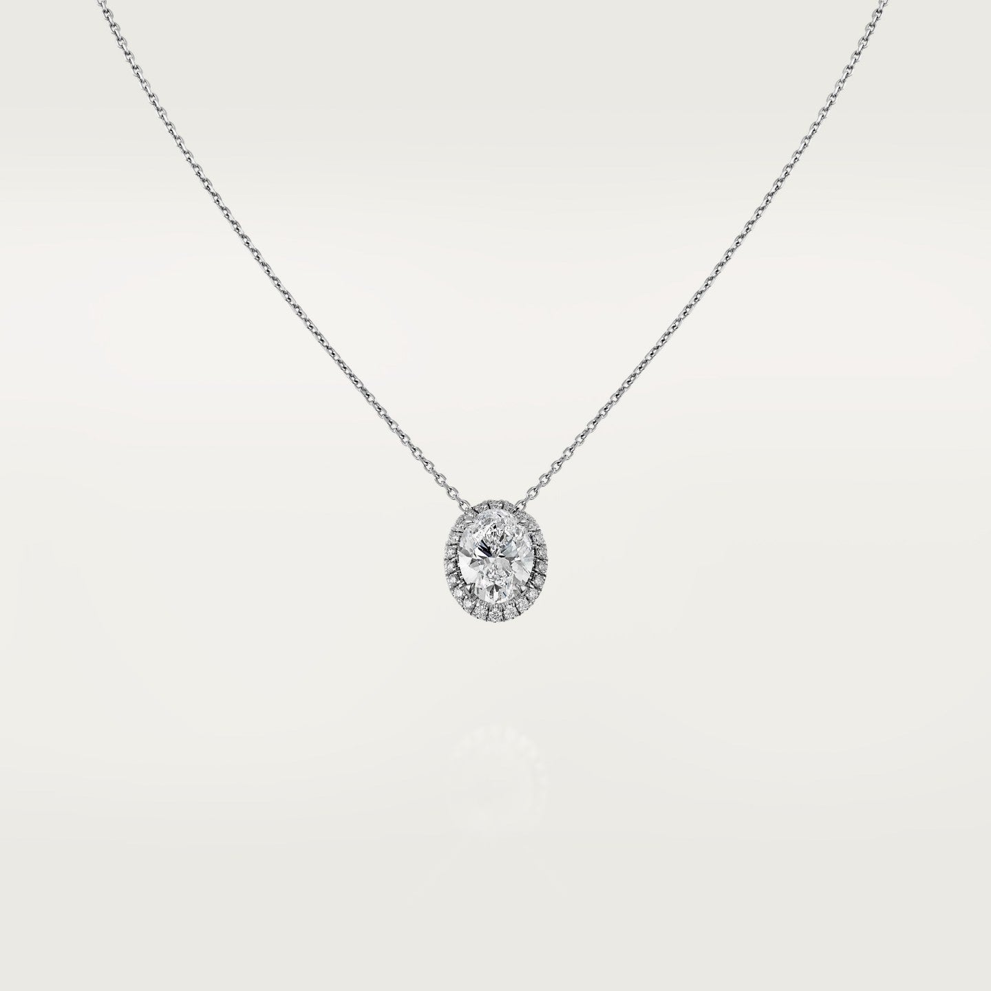 Pendentif Cartier Destinée, diamant taille ovale, pavé