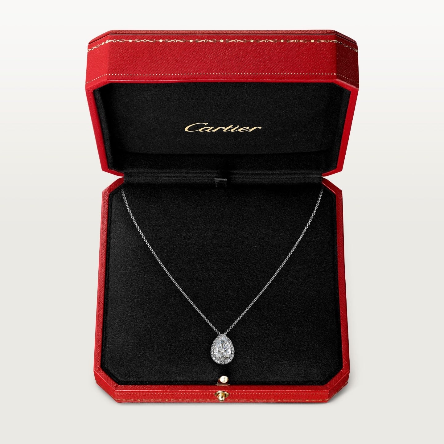 Pendentif Cartier Destinée, diamant taille poire, pavé