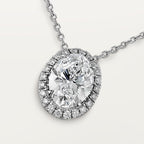 Pendentif Cartier Destinée, diamant taille ovale, pavé