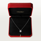 Pendentif Cartier Destinée, diamant taille emeraude, pavé