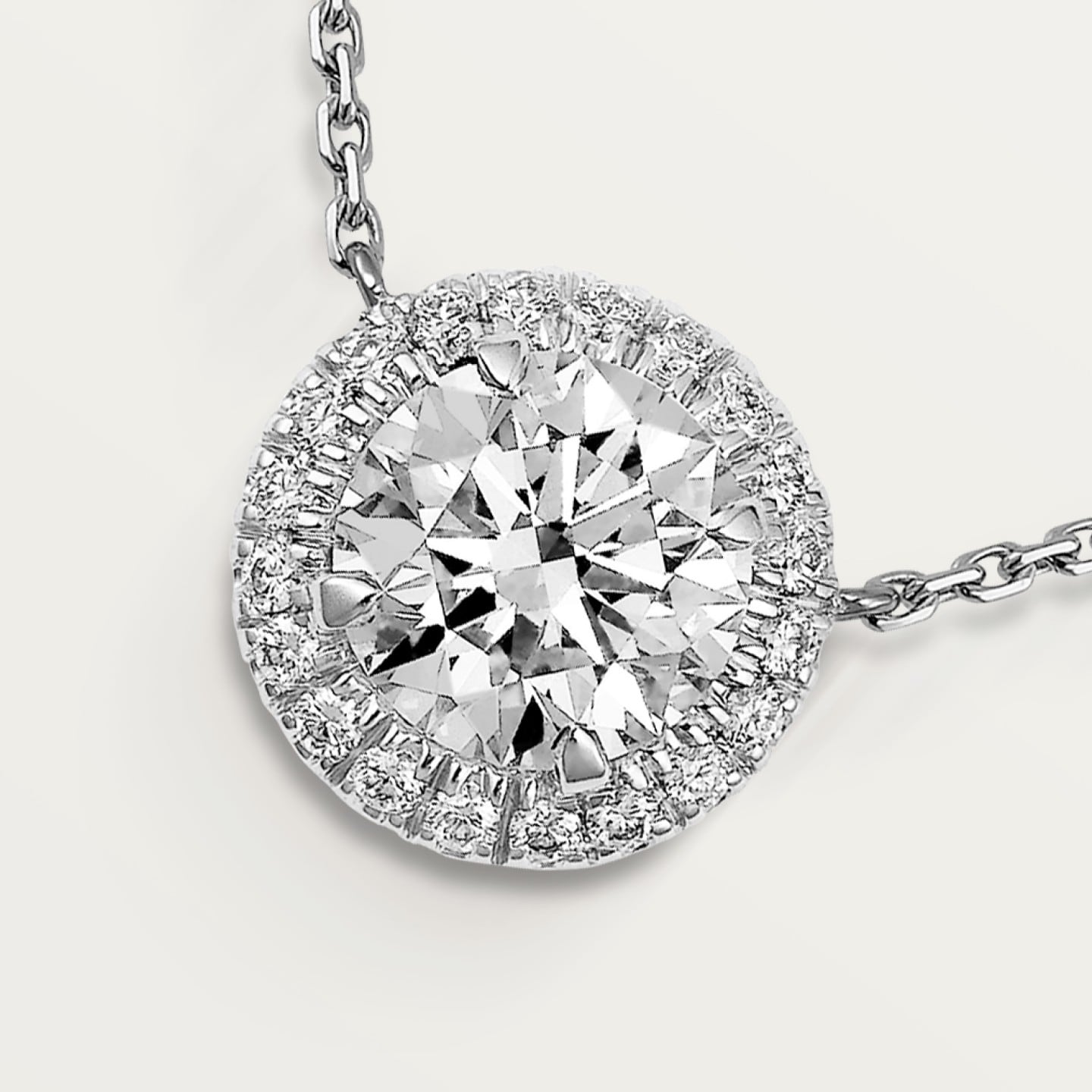 Pendentif Cartier Destinée, diamant taille brillant, pavé