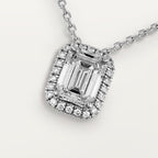 Pendentif Cartier Destinée, diamant taille emeraude, pavé