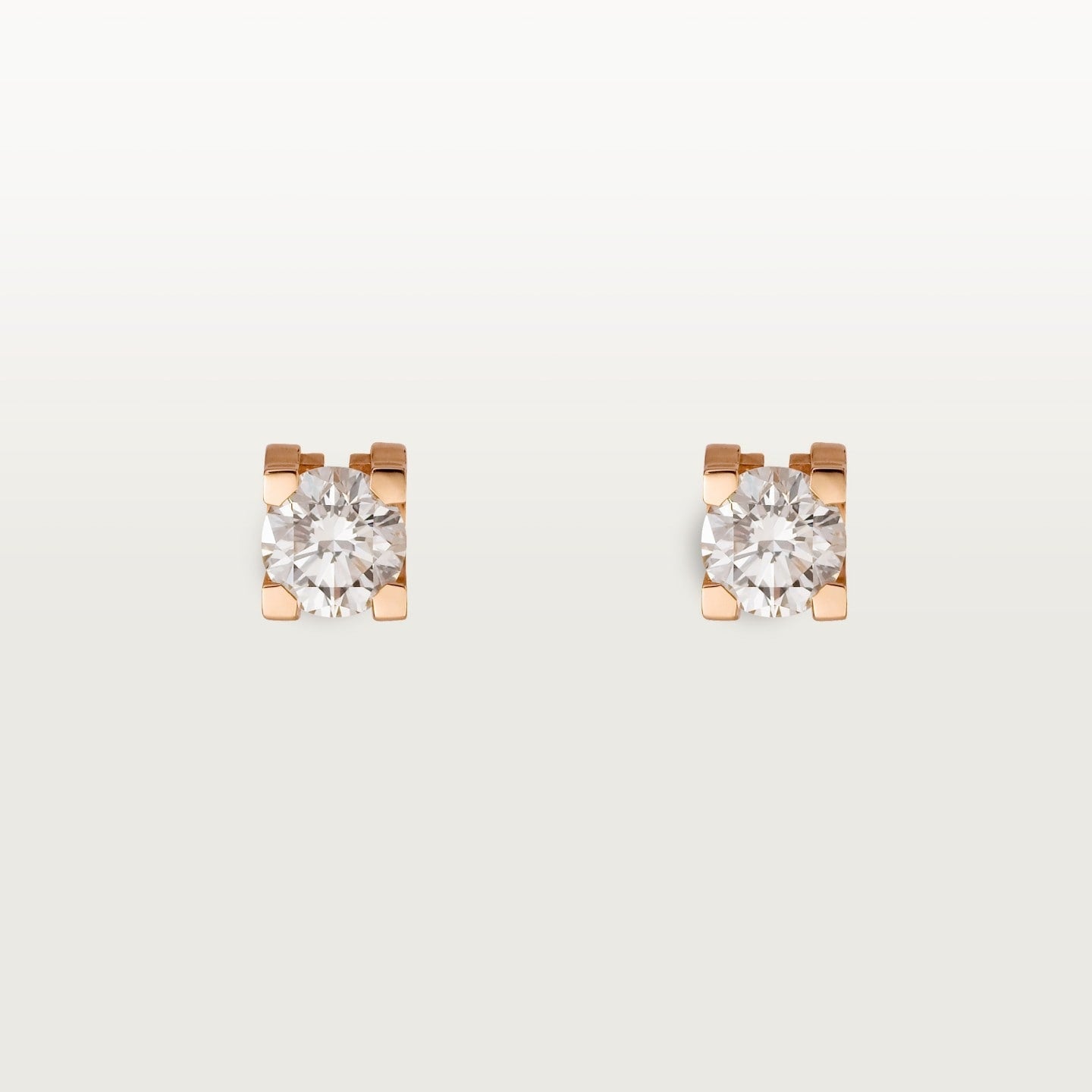 Puces d'oreilles C de Cartier, 2 diamants taille brillant