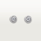Puces d'oreilles Trinity Ruban, 2 diamants taille brillant, pavées