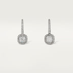 Boucles d'oreilles dormeuses Cartier Destinée, 2 diamants taille coussin, pavées