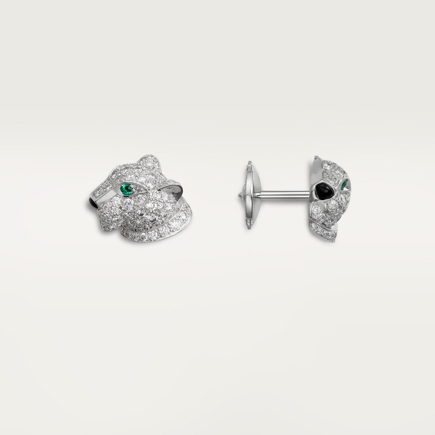 Puces d'oreilles Panthère de Cartier, pavées