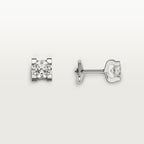 Puces d'oreilles C de Cartier, 2 diamants taille brillant