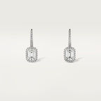 Boucles d'oreilles dormeuses Cartier Destinée, 2 diamants taille emeraude, pavées