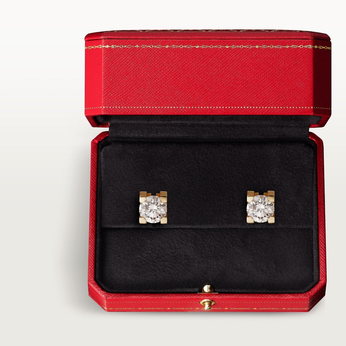 Puces d'oreilles C de Cartier, 2 diamants taille brillant