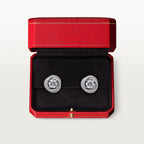 Puces d'oreilles Trinity Ruban, 2 diamants taille brillant, pavées