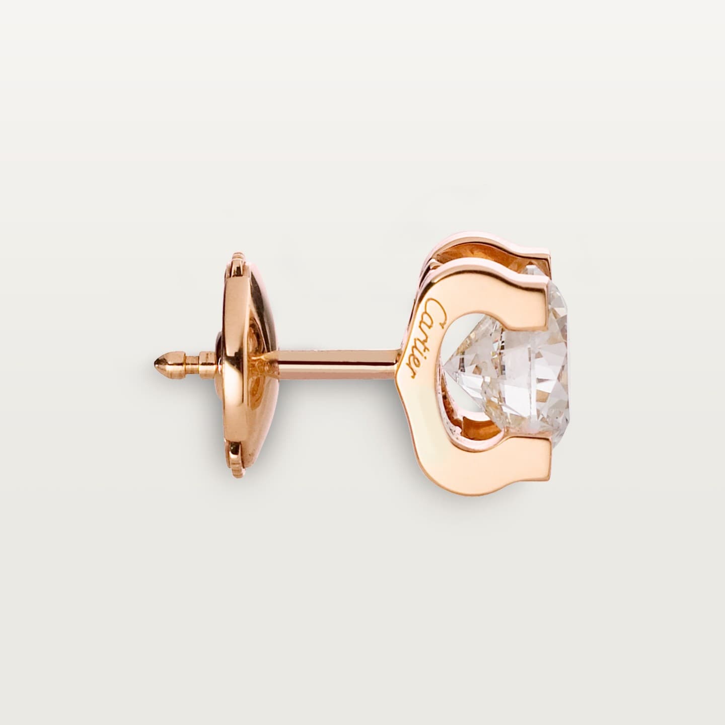 Puces d'oreilles C de Cartier, 2 diamants taille brillant